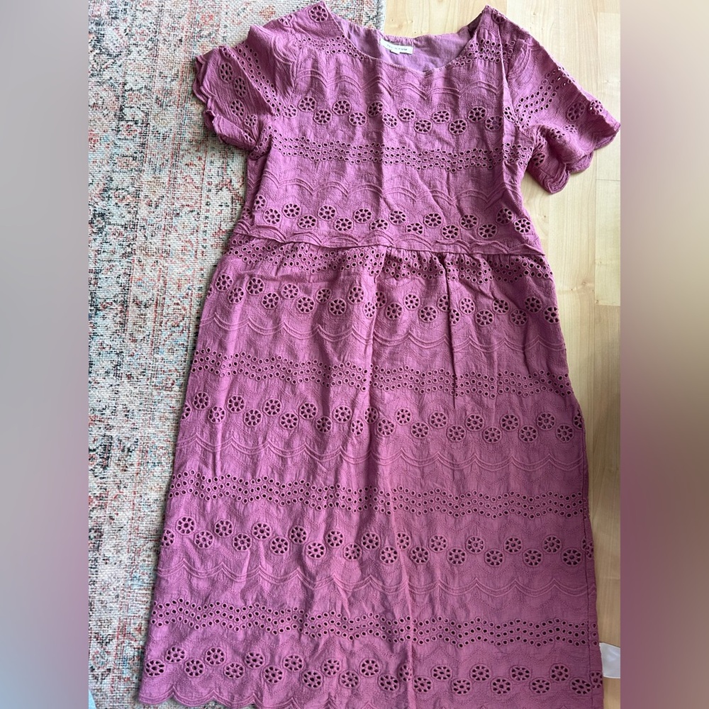 Tea n Rose Mauve Eyelet Dress